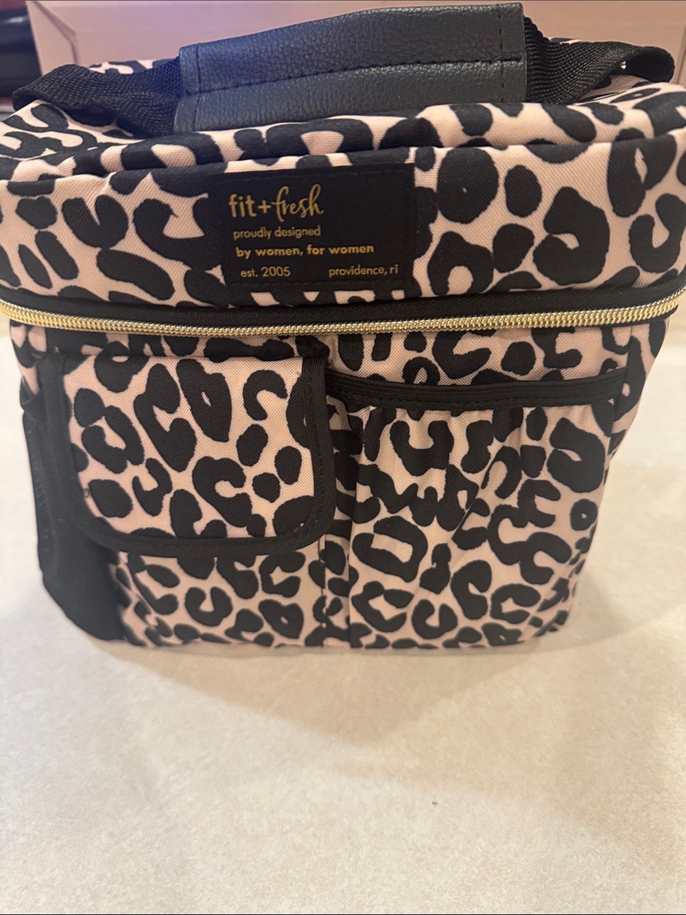 Fit + Fresh Leopard Print Insulated Lunch Bag